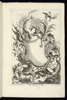 Bound Print, Cartouche with Chained Figure