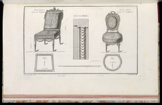 Print, Chaise quarrée Ornée de Sculptures [et] Chaise Ovale Ornée de Sculptures