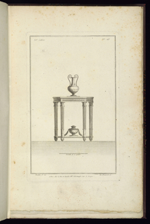 Print, Design for a Small Table with Vases