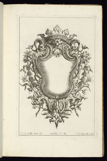 Bound Print, Cartouche with Crown and Dolphins