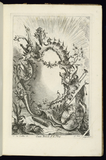 Bound Print, Cartouche with Armorial Trophy