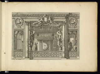 Print, Interior Alcove with a Bed