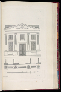 Print, Elevation and Plan of a House Façade