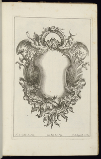 Bound Print, Cartouche with Wings and Escutcheons