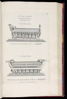 Print, Designs for Beds in the Style of Antiquity
