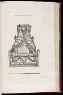 Print, Lit en Chaire à prêcher vue de face