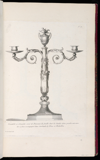 Print, Girandole à 2 branches orné de Rinseaux de feuille