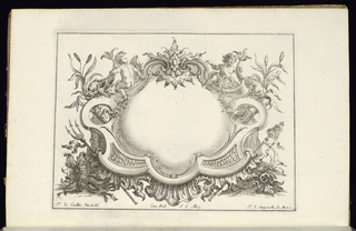 Bound Print, Cartouche with Putti and Dolphins