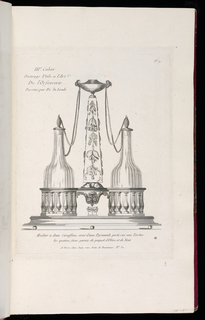 Print, Huilier a deux Caraffons, orné d'une Pyramide porté sur une Tortue les quatres faces garnie de paquet d'Olive et de Noix