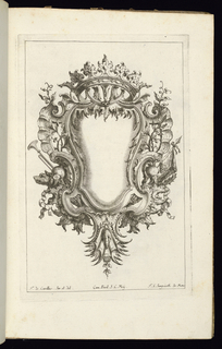 Bound Print, Cartouche Topped by Open Crown