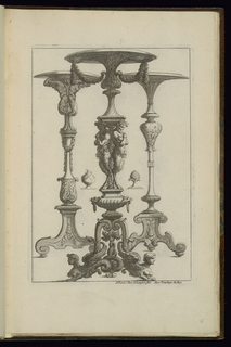 Print, Three Gueridons (Candlestands) Designs