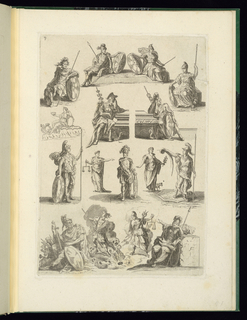 Print, Designs for Allegorical Figures