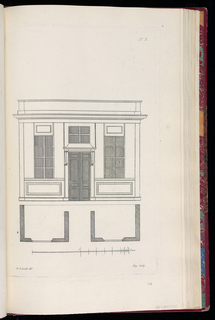Print, Elevation and Plan of a House Façade