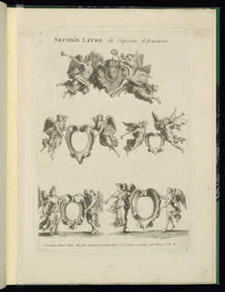 Print, Title Page: Heraldic Achievement Designs