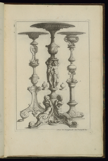 Print, Three Gueridons (Candlestands) Designs