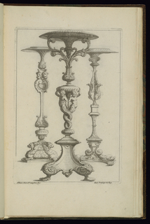 Print, Three Gueridons (Candlestands) Designs