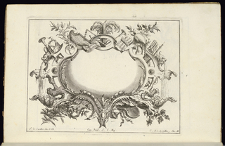 Bound Print, Cartouche with Musical Instruments