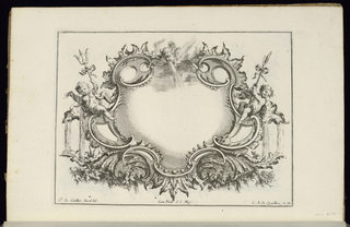 Bound Print, Cartouche with Two Winds