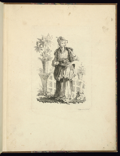 Print, Woman with Flowers