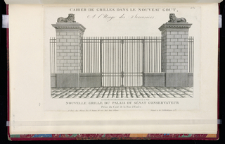 Print, Nouvelle Grille du Palais du Sénat conservateur prise du Coté de la rue d'Enfer