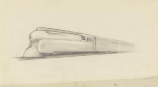 Drawing, Design for K4s Class Streamlined Locomotive, Pennsylvania Railroad