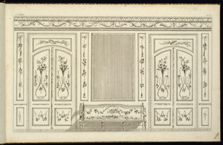 Print, Interior Wall Elevation with a Sofa