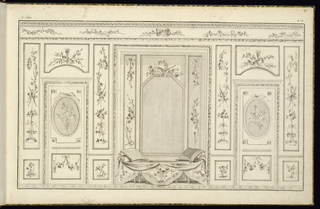 Print, Interior Wall Elevation with a Bed