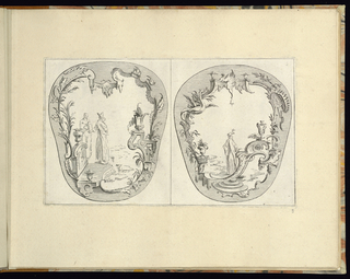 Print, Two Designs for Hand Fans