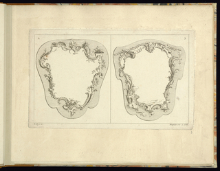 Print, Two Designs for Hand Fans