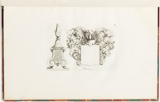 Print, Ornament Design with a Heraldic Achievement