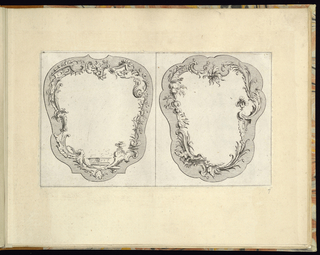 Print, Two Designs for Hand Fans or Frames