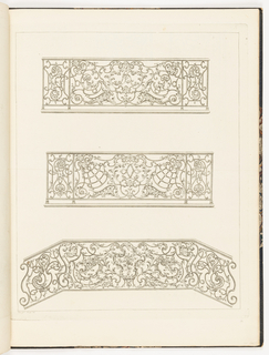 Print, Three Designs for Balustrades