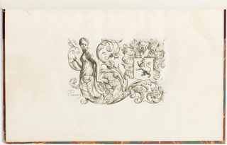 Print, Ornament Design with a Heraldic Achievement