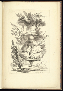 Print, Ornament Design with Seated Figure