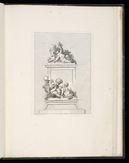 Print, Two Sculptural Groups of Putti