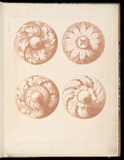 Print, Four Ornamental Rosette Designs
