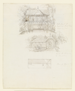 Drawing, Boat House, Virginia Water; Verso: Scullery, Virginia Water