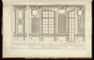 Print, Designs for an Interior Wall Elevation