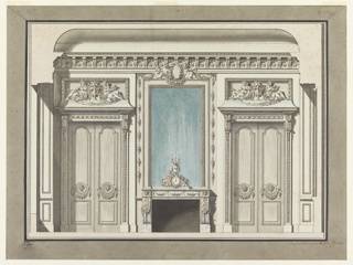 Drawing, Wall Elevation for a Salon with Mantelpiece