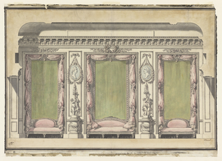 Drawing, Wall Elevation for an Antechamber or Salon
