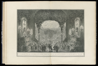 Bound Print, VUË PERSPECTIVE DE L'INTERIEURE D'UNE DES SALLES DE LA PLACE DE LOUIS LE GRAND, VUE DE L'ENTRÉE DU SALLON.
