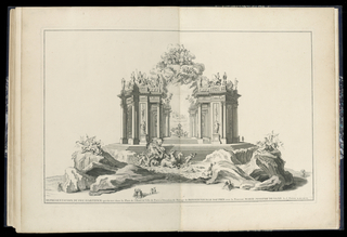 Bound Print, REPRÉSENTATION DU FEU D'ARTIFICE qui fut tiré dans la Place de l'Hotel de Ville de Paris à l'Occasion du Mariage de MONSEIGNEUR LE DAUPHIN avec la Princesse MARIE JOSEPHE DE SAXE, le 13 Fevrier M.DCC.XLVII.