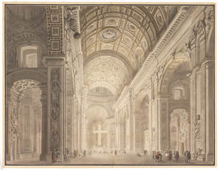 Drawing, Interior of St. Peter's Illuminated