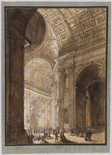 Drawing, Interior of St. Peter's Illuminated