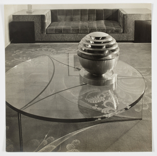 Photograph, Interior with Table-Top Ziggurat Radio Cabinet