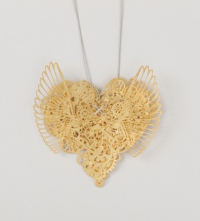 Clockwork Love Wings Gold Necklace In Box