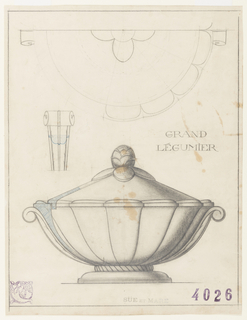 Drawing, Design for a Grand Légumier (Vegetable Dish)