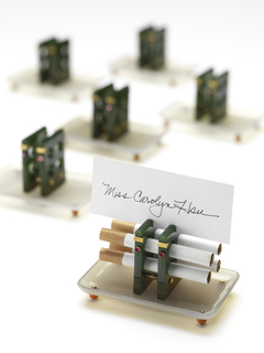 One Of A Set Of Six Place Card Holders, Cigarette Holders, And Ashtrays