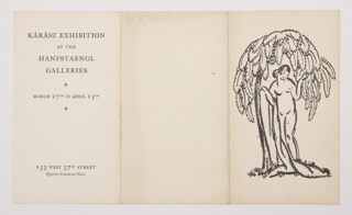 Print, Catalogue for the Karasz Exhibition, Hanfstaengl Galleries, New York, NY
