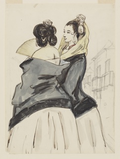 Drawing, Two Spanish Women